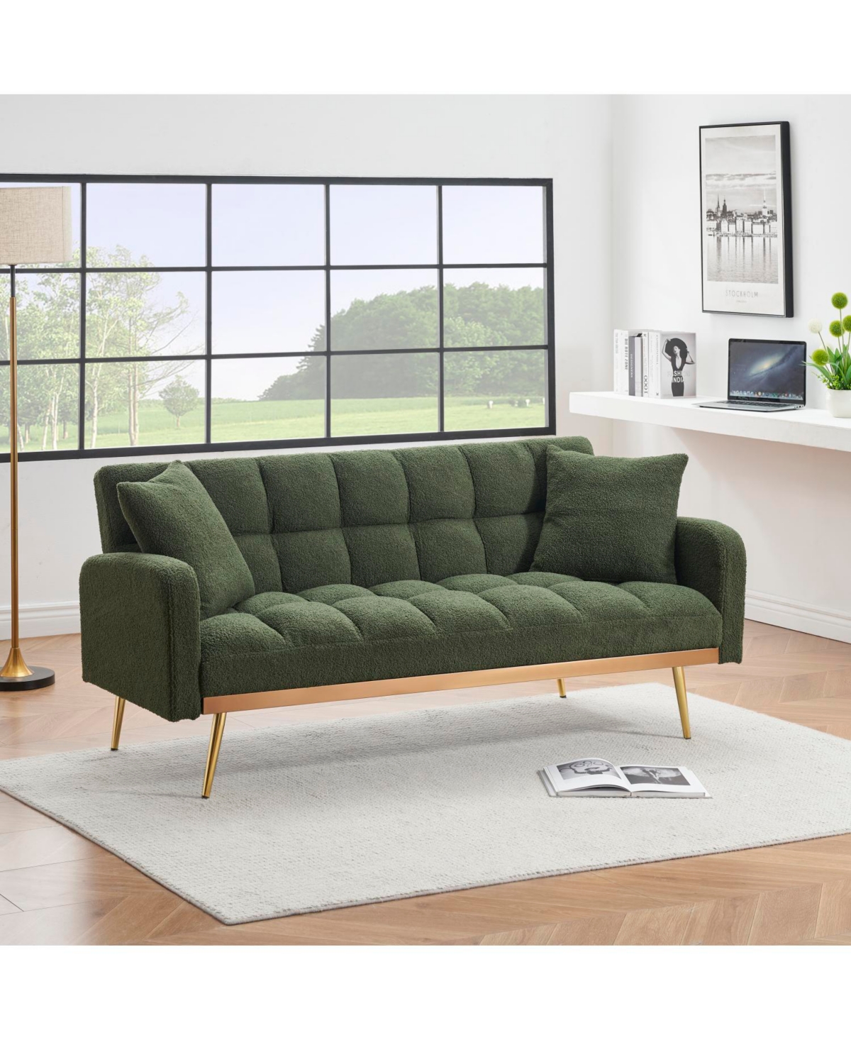 Streamdale Furniture 69" Sofa Bed - Adjustable Teddy Sofa