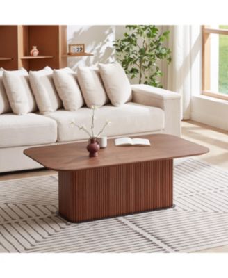 Coffee Table Walnut Wood Surface and Black Metel Feet