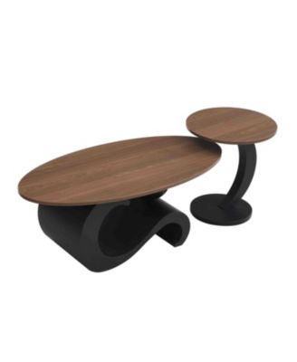 Black Nesting Coffee Table Set of 2