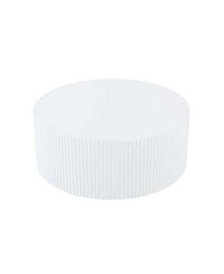 Contemporary Round Coffee Table with Handcrafted Relief 35.43inch