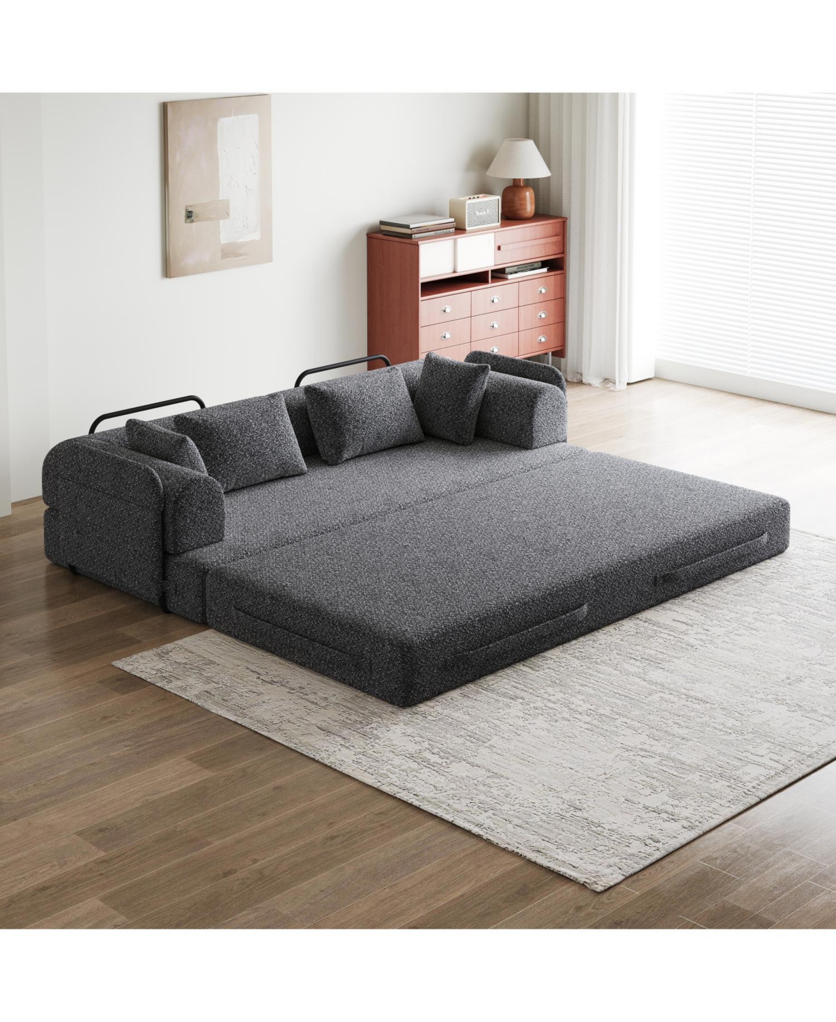 Streamdale Furniture Streamdale 78.7" Convertible Sleeper Sofa Bed with Pillow & Side Pocket