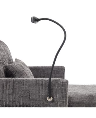 Multifunctional Chenille Recliner Sofa with Storage & Phone Bracket