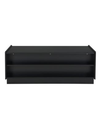 Modern Rectangle Coffee Table with Drawers & Shelves