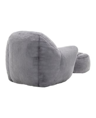 Comfy Faux Fur Bean Bag Chair w/ Footstool