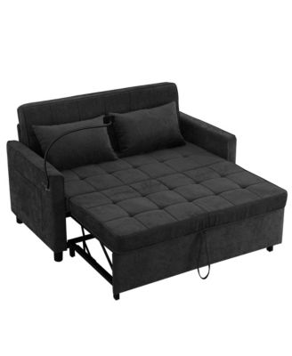 Streamdale 56.9" Loveseat Sleeper Sofa w/ USB Ports & Phone Holder