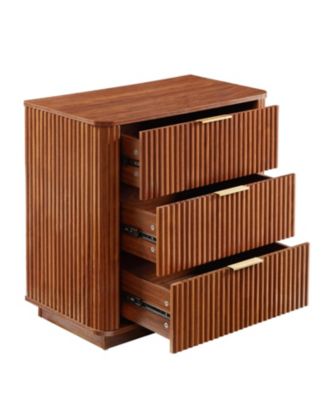 Streamdale 3 Drawer Dresser Set - Modern Wave Design