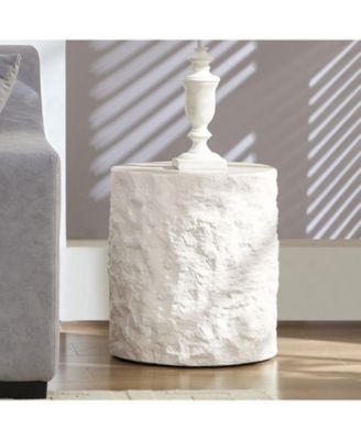 Round Beige Fiberglass Side Table