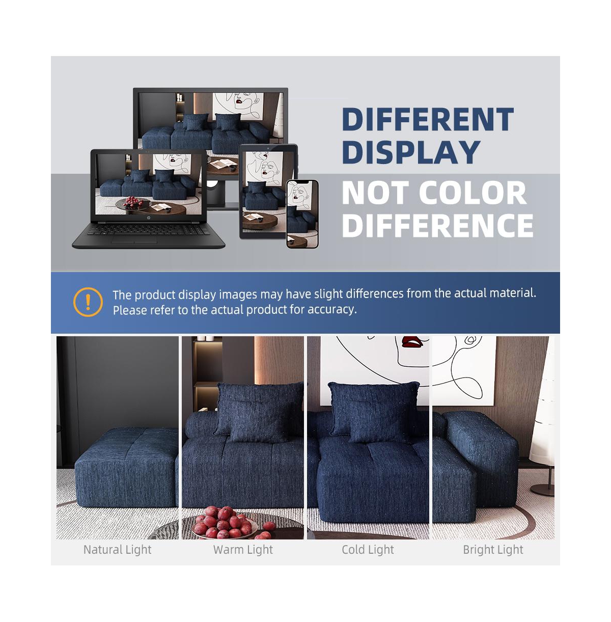 Streamdale Furniture Streamdale Modern Oversized Chenille Sectional Sofa with Ottoman & Pillows