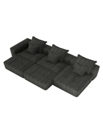Streamdale Modern Oversized Chenille Sectional Sofa with 6 Pillows