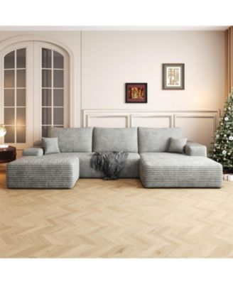 107" Cloud Sectional Sofa with Ottoman