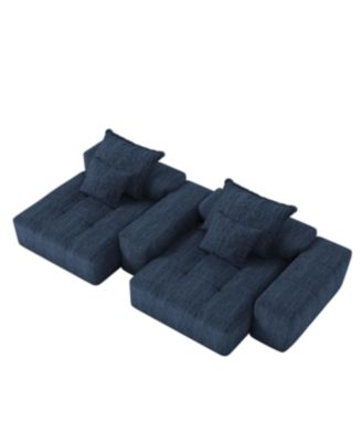 Modern Oversized Chenille Sectional Sofa with Chaise & Pillows