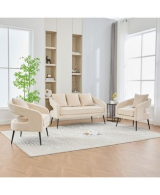 Velvet Living Room Set- Loveseat & 2 Chairs