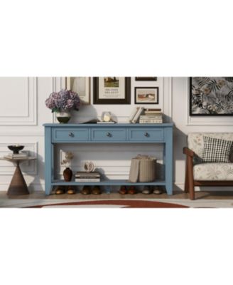 Streamdale 55.4" Modern Console Table with 3 Drawers & Metal Handles