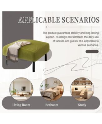 Corduroy Ottoman Footstool with Legs