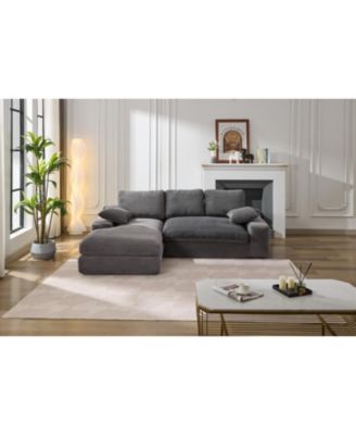 99" Modular Sectional Sofa Set, Modern Minimalist Couch, Sleeper, Grey