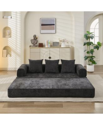 Comfy Convertible Folding Mattress Couch - Black
