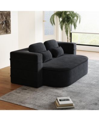 75" Foldable Sofa Bed with Blanket