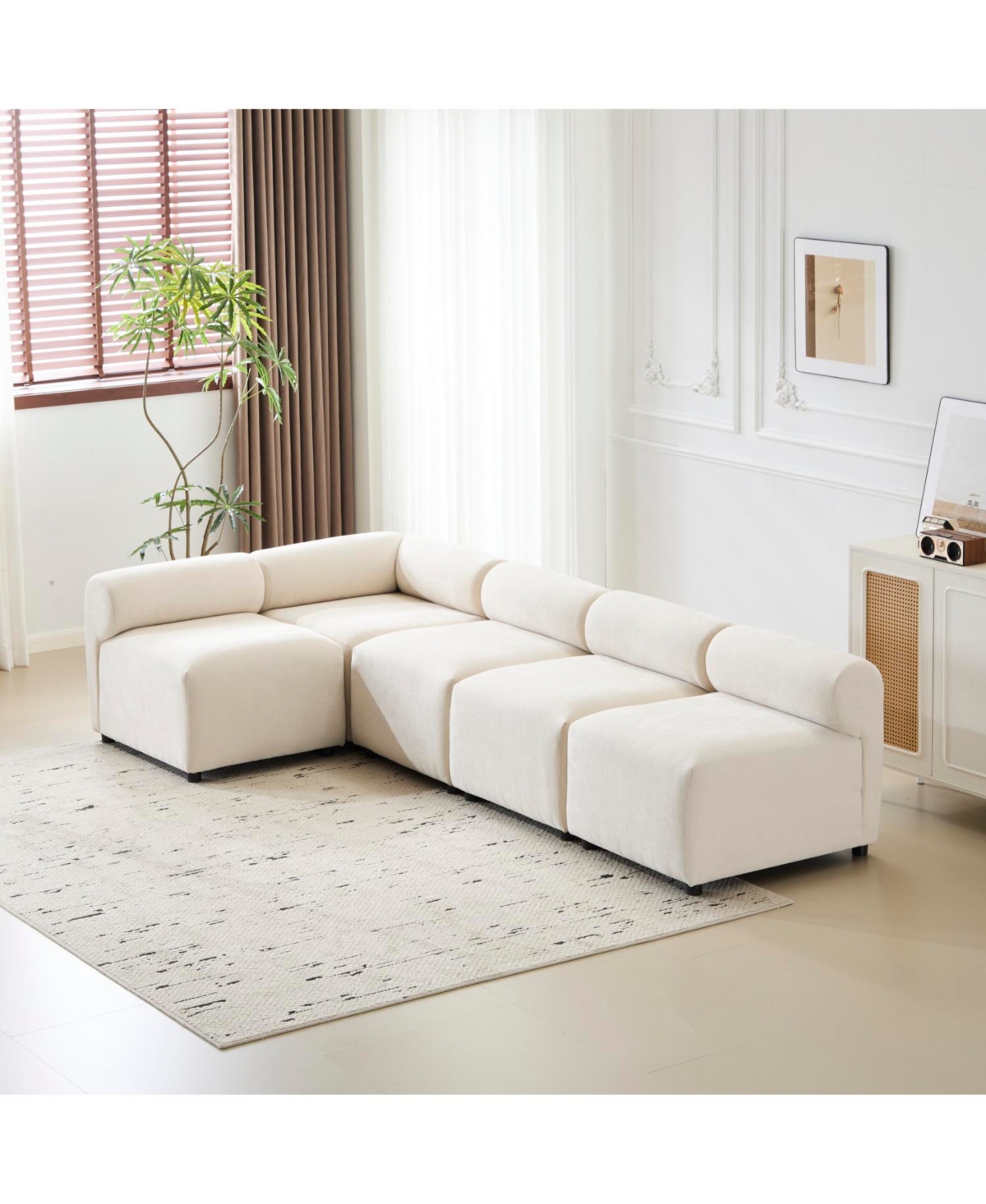 Streamdale Furniture Evelyn 109" 5-Piece L-Shaped Modular Sectional Sofa