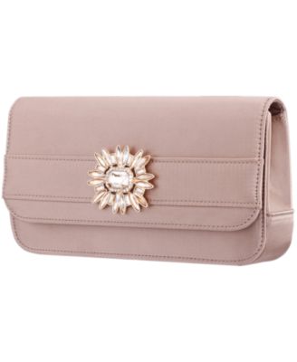 Art Deco Crystal Ornament Magnetic Snap Clutch