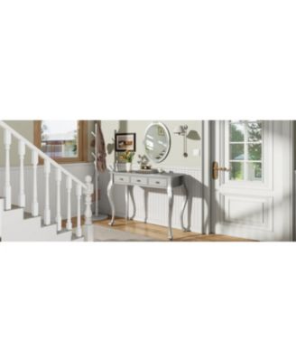 Streamdale Luxury Vanity Desk with Mirror & 3 Drawers - Silver