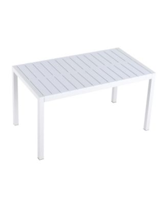 55" White Modern Table - Indoor/Outdoor Dining, Patio, Garden