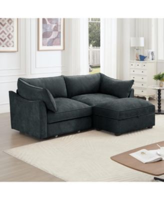 2-Seater Sofa with Ottoman & Storage