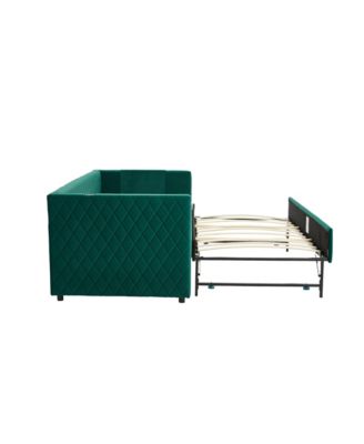 Emerald Velvet Daybed - Modern Diamond Design