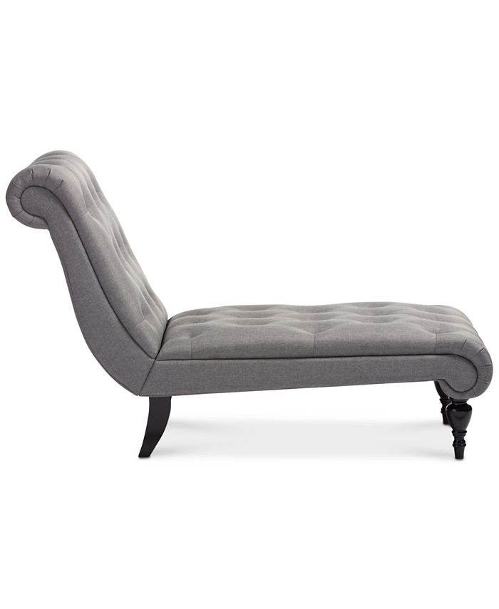Furniture - Layla Gray Chaise Lounge, Quick Ship