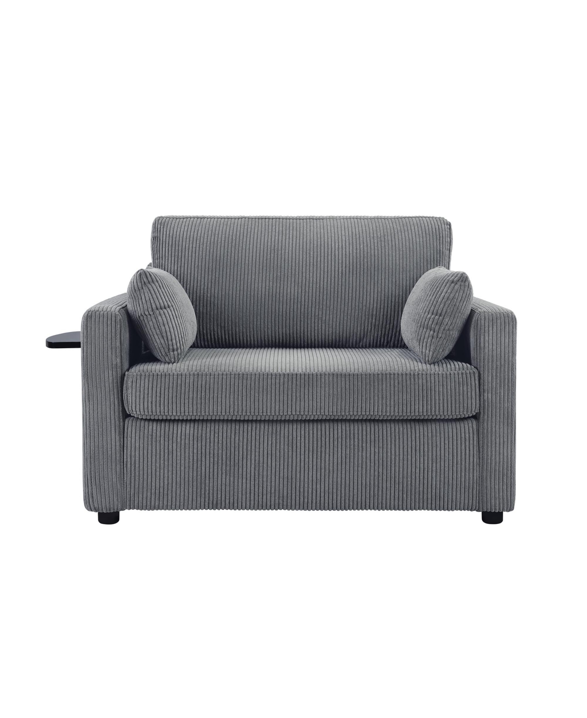 Streamdale Furniture Twin Sofa Bed Sleeper Loveseat w/ Foldable Mattress, Table, Usb - Gray