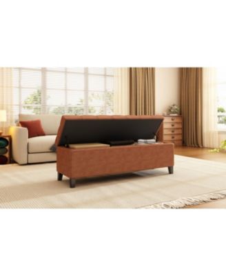 Upholstered Button Tufted Storage Ottoman