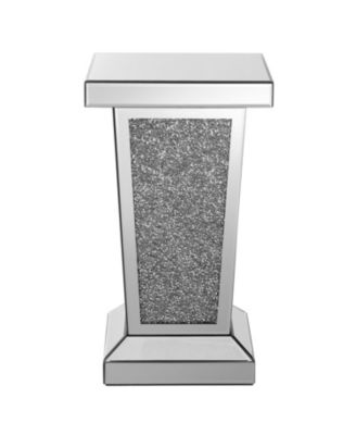 Mirrored Crystal End Table - Modern Accent Side Table