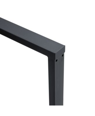 Minimalist Retro Dining Table - Textured Top, Black Metal Legs