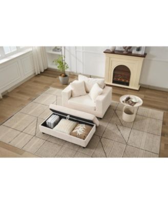 Chaise Lounge with Storage Ottoman & Pillows