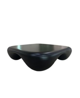 Modern Coffee Table Faux Travertine Textured for Livingroom/Office,black