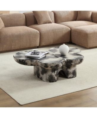 Streamdale Black & Beige Limestone Style Coffee Table