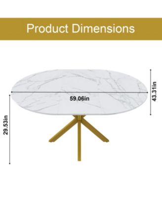 Round Extendable Dining Table, Carbon Steel Base (4-6 Seater)