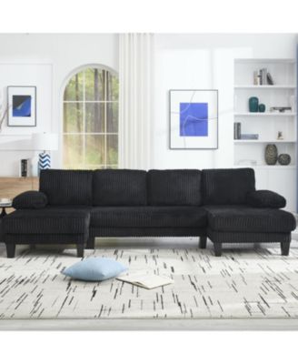 U-Shaped Sofa with Double Chaise, Oversized 4-Seat Couch