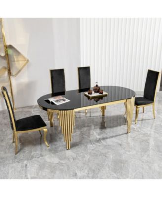 Streamdale  Glass Top Oval Dining Table