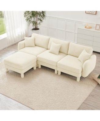 Modern Boucle Sofa with Curved Arms