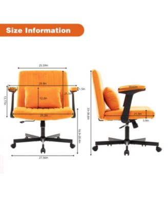  Orange Velvet Criss Cross Office Chair
