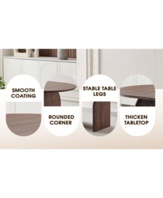 Streamdale Modern Oval Wooden Dining Table - Double Column Design