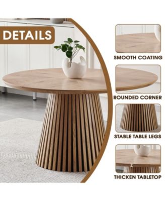 Modern Round Wooden Dining Table - Space Saving