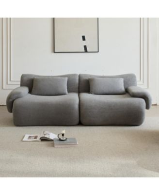 Memory Foam 2-Seater Sofa in a Box - Light Grey