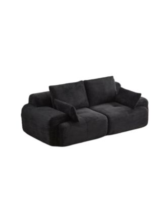 Modern Memory Foam Corduroy Sectional Sofa (Black