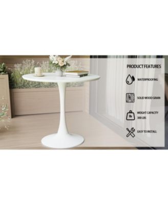  31.5" White Round Dining Table, Tulip Style