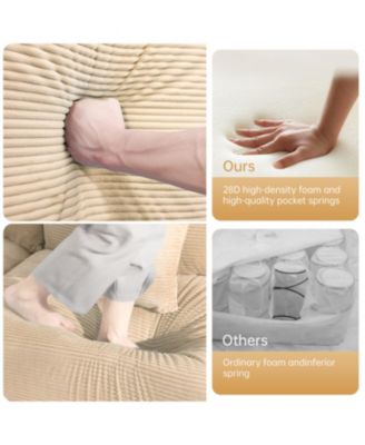 Oversized Modular Sectional (with Ottoman) Corduroy Cloud Design Couch