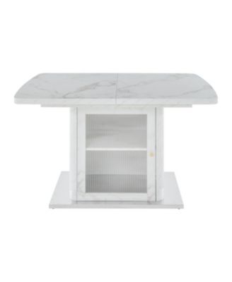  Modern Extendable Marble Dining Table with Storage
