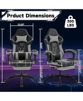 Gaming chair with footrest and lumbar backrest