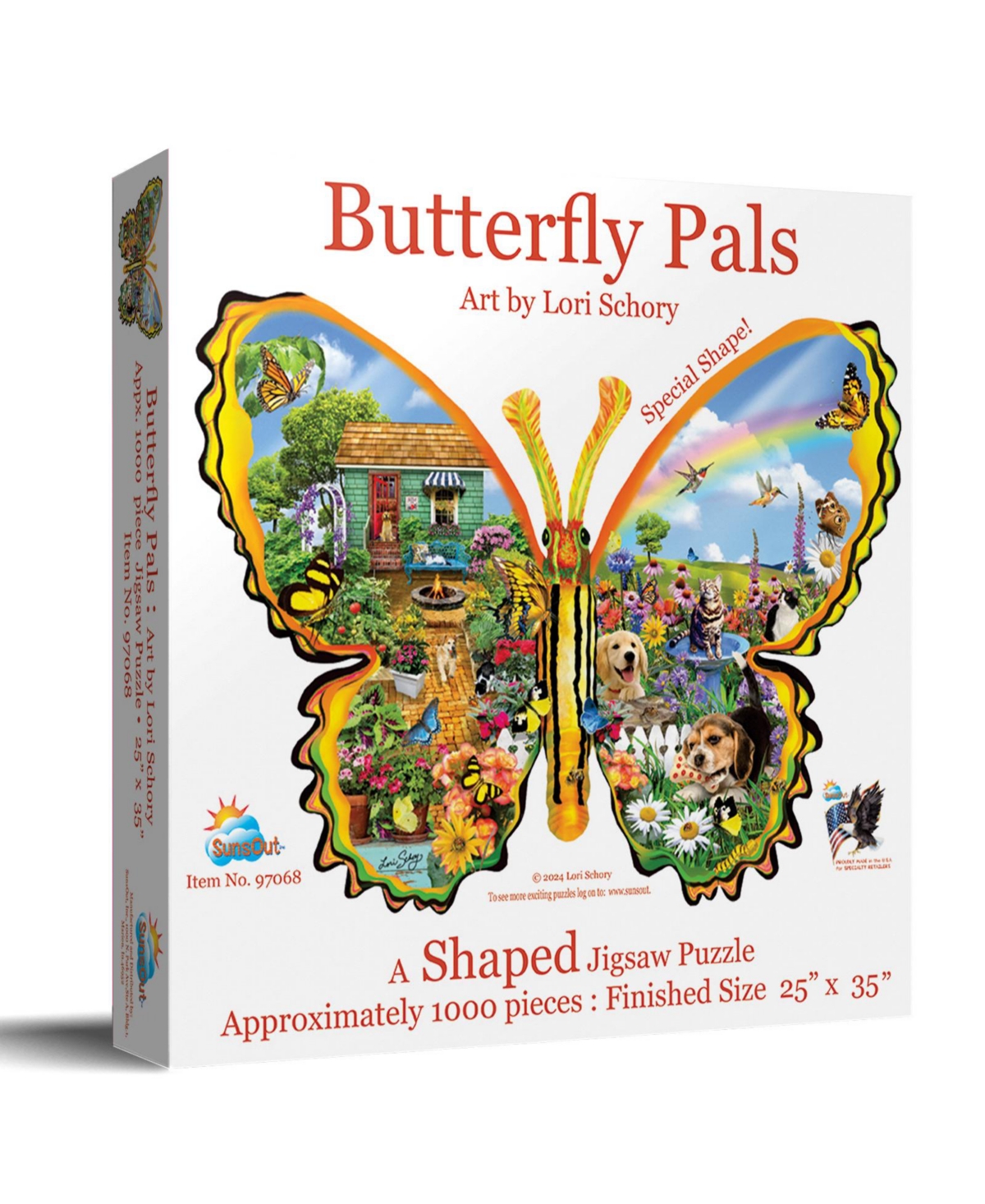 SunsOut Butterfly Pals 1000 piece Jigsaw Puzzle for Adults Special Shape