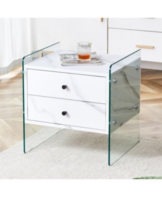 + 1 Pc. + Glass + Storage + Bedside Table